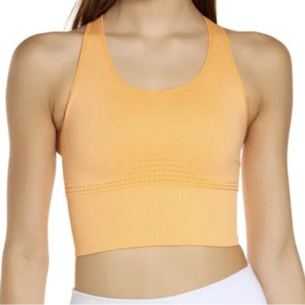 Sweaty Betty Stamina Longline Sports Bra Top Sz S Run Yoga Summer Workout Orange